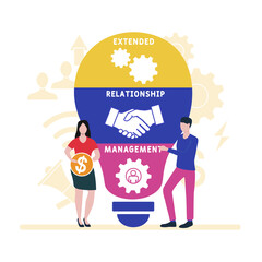 XRM - eXtended Relationship Management acronym. business concept background.  vector illustration concept with keywords and icons. lettering illustration with icons for web banner, flyer