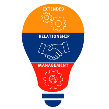 XRM - eXtended Relationship Management acronym. business concept background.  vector illustration concept with keywords and icons. lettering illustration with icons for web banner, flyer