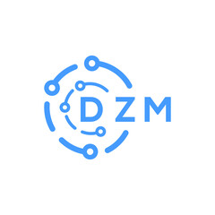 DZM technology letter logo design on white  background. DZM creative initials technology letter logo concept. DZM technology letter design.
