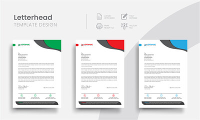 Professional simple business letterhead templates for the brand letters print set. Modern clean corporate letterhead for company stationery! Vol - 6