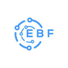 EBF technology letter logo design on white  background. EBF creative initials technology letter logo concept. EBF technology letter design.
