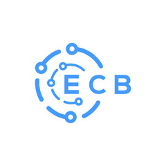 ECB technology letter logo design on white  background. ECB creative initials technology letter logo concept. ECB technology letter design.
