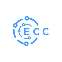 ECC technology letter logo design on white  background. ECC creative initials technology letter logo concept. ECC technology letter design.
