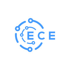 ECE technology letter logo design on white  background. ECE creative initials technology letter logo concept. ECE technology letter design.