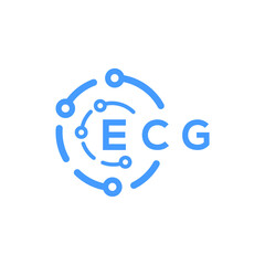 ECG technology letter logo design on white  background. ECG creative initials technology letter logo concept. ECG technology letter design.