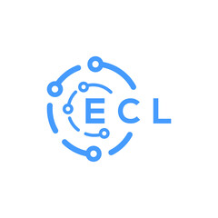 ECL technology letter logo design on white  background. ECL creative initials technology letter logo concept. ECL technology letter design.