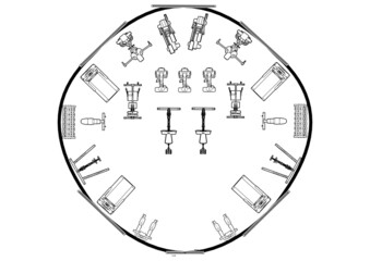 Fototapeta premium Gym floor plan. Floor plan gym. Fitness center 3d illustration. Fitness. Gym. Fitness club. Gym interior design.