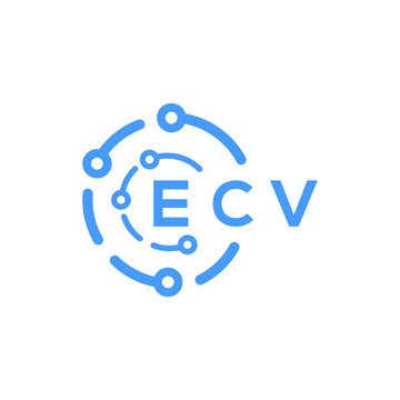 ECV technology letter logo design on white background. ECV creative initials technology letter logo concept. ECV technology letter design.