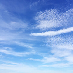 Naklejka na ściany i meble Sky and white clouds sky background.