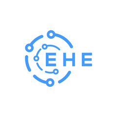 EHE technology letter logo design on white  background. EHE creative initials technology letter logo concept. EHE technology letter design.
