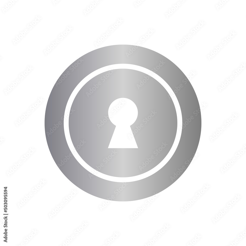 Poster Keyhole icon with metal gradient