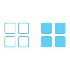 App menu blue vector icon