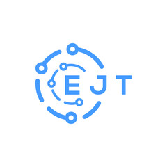 EJT technology letter logo design on white  background. EJT creative initials technology letter logo concept. EJT technology letter design.
