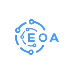 EOA technology letter logo design on white  background. EOA creative initials technology letter logo concept. EOA technology letter design.
