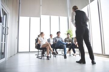 Fototapeta premium Meetings in meeting room present by businessman.