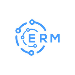ERM technology letter logo design on white  background. ERM creative initials technology letter logo concept. ERM technology letter design.