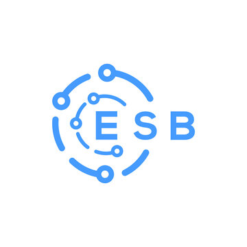 ESB technology letter logo design on white  background. ESB creative initials technology letter logo concept. ESB technology letter design.