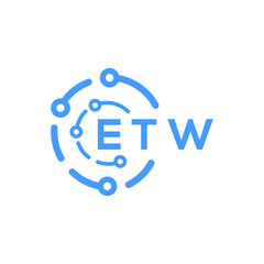 ETW technology letter logo design on white  background. ETW creative initials technology letter logo concept. ETW technology letter design.
