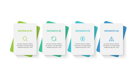 Creative concept for infographic with 4 steps, options, parts or processes. Business data visualization.