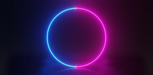 abstract backgound video game of scifi gaming cyberpunk, vr virtual reality simulation and metaverse, scene stand pedestal stage, 3d illustration rendering, futuristic neon glow room