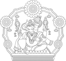 Shubhavivah means happy wedding written in Hindi Marathi Indian languages, Lord Ganesha, master of knowledge. Hindu deity
