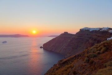 Sonnenuntergang auf der Insel Santorini, Griechenland