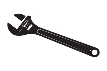 Wrench tool for repair service equipment. Mechanical engineering symbol. Vector.