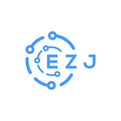 EZJ technology letter logo design on white  background. EZJ creative initials technology letter logo concept. EZJ technology letter design.
