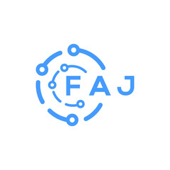 FAJ technology letter logo design on white  background. FAJ creative initials technology letter logo concept. FAJ technology letter design.
