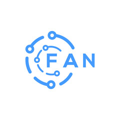 FAN technology letter logo design on white  background. FAN creative initials technology letter logo concept. FAN technology letter design.
