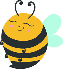 Baby Honey Bee Vector illustration in flat style.