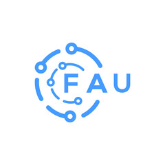 Fototapeta premium FAU technology letter logo design on white background. FAU creative initials technology letter logo concept. FAU technology letter design. 