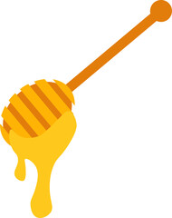 A vector illustration of honey jar and stick on white