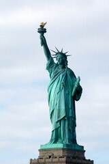 Obraz na płótnie Canvas Statue of Liberty , New York , Usa. Cloudy winter day