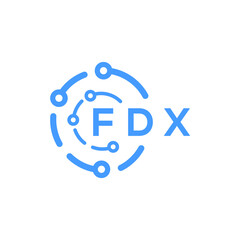 FDX technology letter logo design on white  background. FDX creative initials technology letter logo concept. FDX technology letter design.