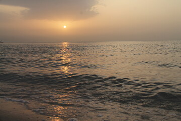 Sunrise shining on the sea