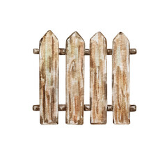 watercolor wooden fence