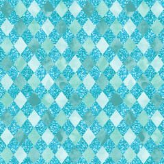 Alice in Wonderland style watercolor  seamless pattern with grunge diamond victorian background