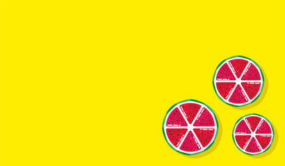 Fototapeta premium Watermelon and lemon mixed fruit