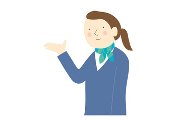 案内する制服の女性