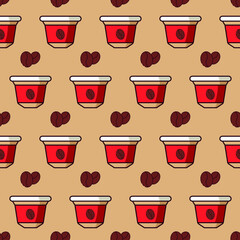 Fototapeta premium seamless pattern with coffee elements