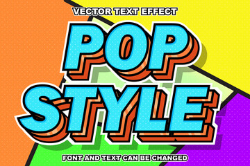 pop style colorful comic 3d style editable text effect font style template