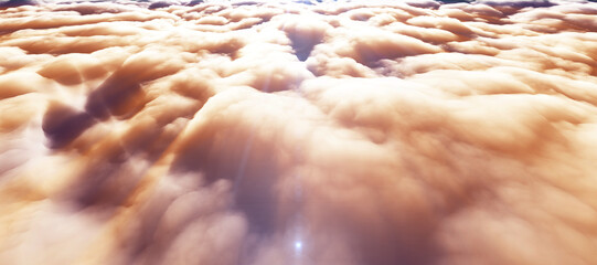 Obraz na płótnie Canvas above clouds sun ray illustration