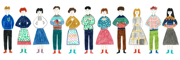 いろいろな人種の男女