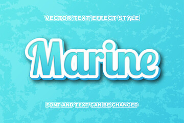 marine blue sea water texture 3d editable text effect font style template