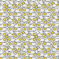 Seamless pattern with egg icons. Colored egg background. Doodle vector eggs illustration