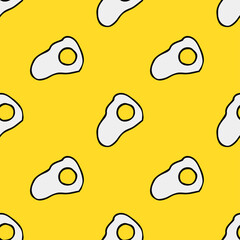 Seamless pattern with egg icons. Colored egg background. Doodle vector eggs illustration