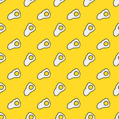 Seamless pattern with egg icons. Colored egg background. Doodle vector eggs illustration