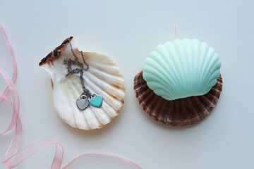 set of handmade soy candles. interior candles made of natural soy wax