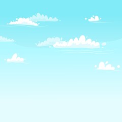 Blue sky gradient background with white Clouds